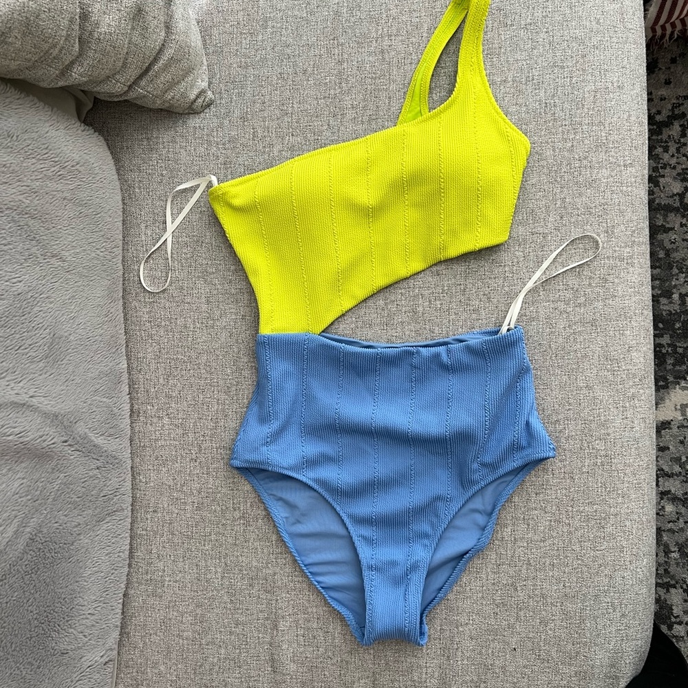 Crinkle asymmetrical one piece